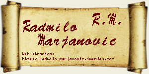 Radmilo Marjanović vizit kartica